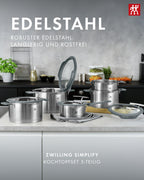 Kochtopf-Set Simplify 5-teilig mit integriertem Sieb Induktion Edelstahl Grau 16 bis 24 cm 1,5 bis 6 L