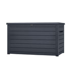 Auflagenbox 870 L in Holzoptik, abschließbar und wasserdicht mit Belüftung, Deckel bis 50 kg belastbar