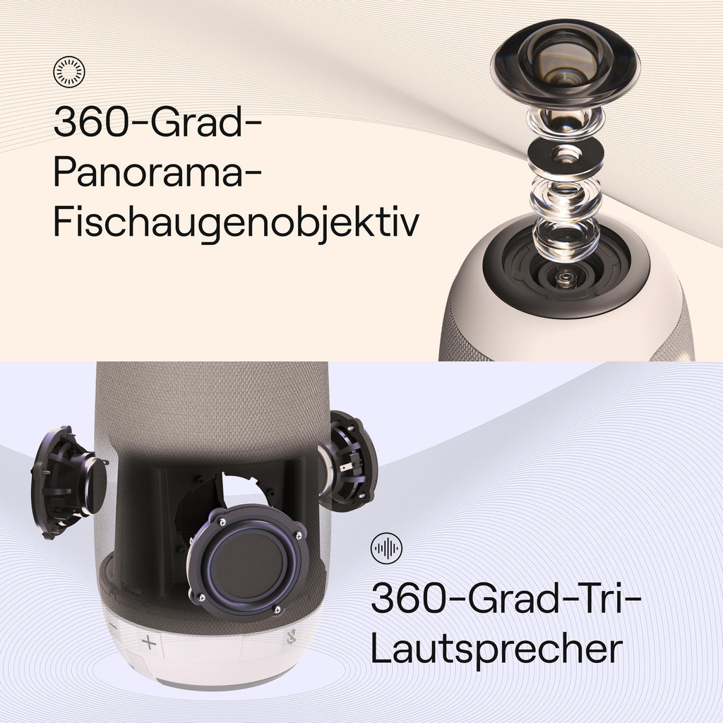 360-Grad-Videokonferenzkamera Meeting Owl 3 mit 1080p HD, Mikrofon und Lautsprecher, automatischem Sprecherfokus und Rauschunterdrückung