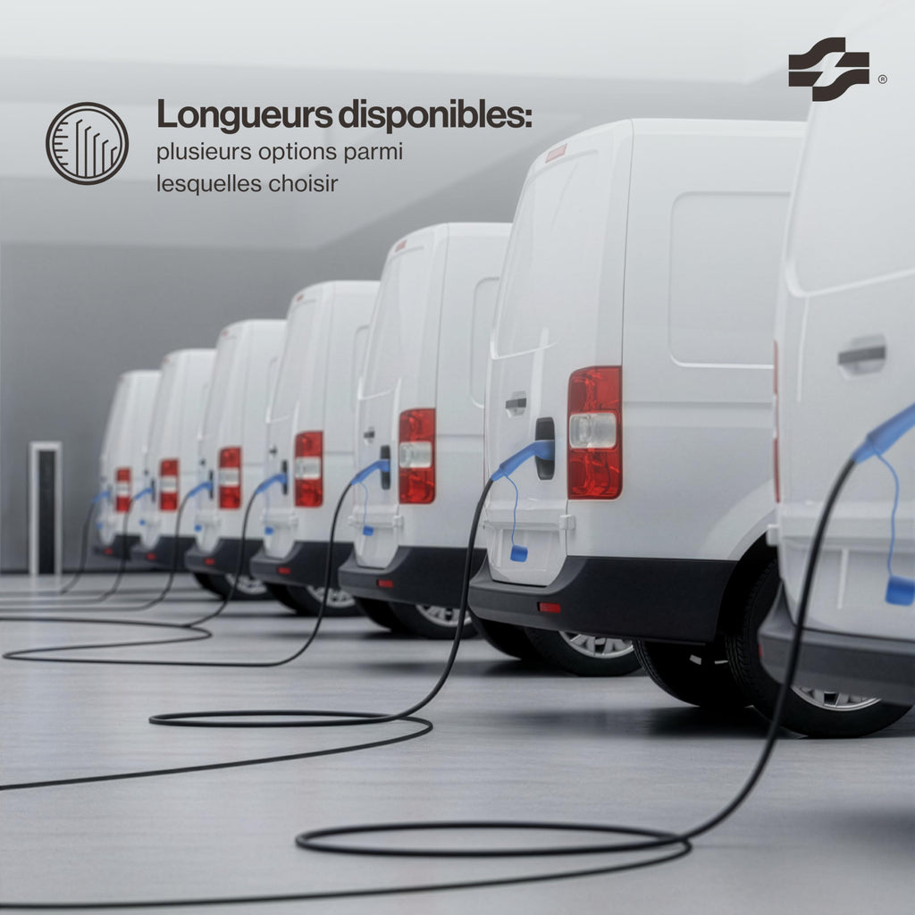 Câble de recharge Type 2 Schuko 3,7 kW réglable 8A 16A avec affichage numérique pour voiture électrique longueur 5 m
