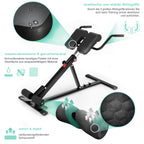 Hyperextension Rückentrainer für Zuhause, klappbar BRT150 mit 6-fach verstellbarer Polsterschiene und 130 kg Belastbarkeit