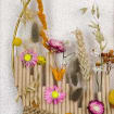Tenture murale fleurs sauvages rustique bague métal jute