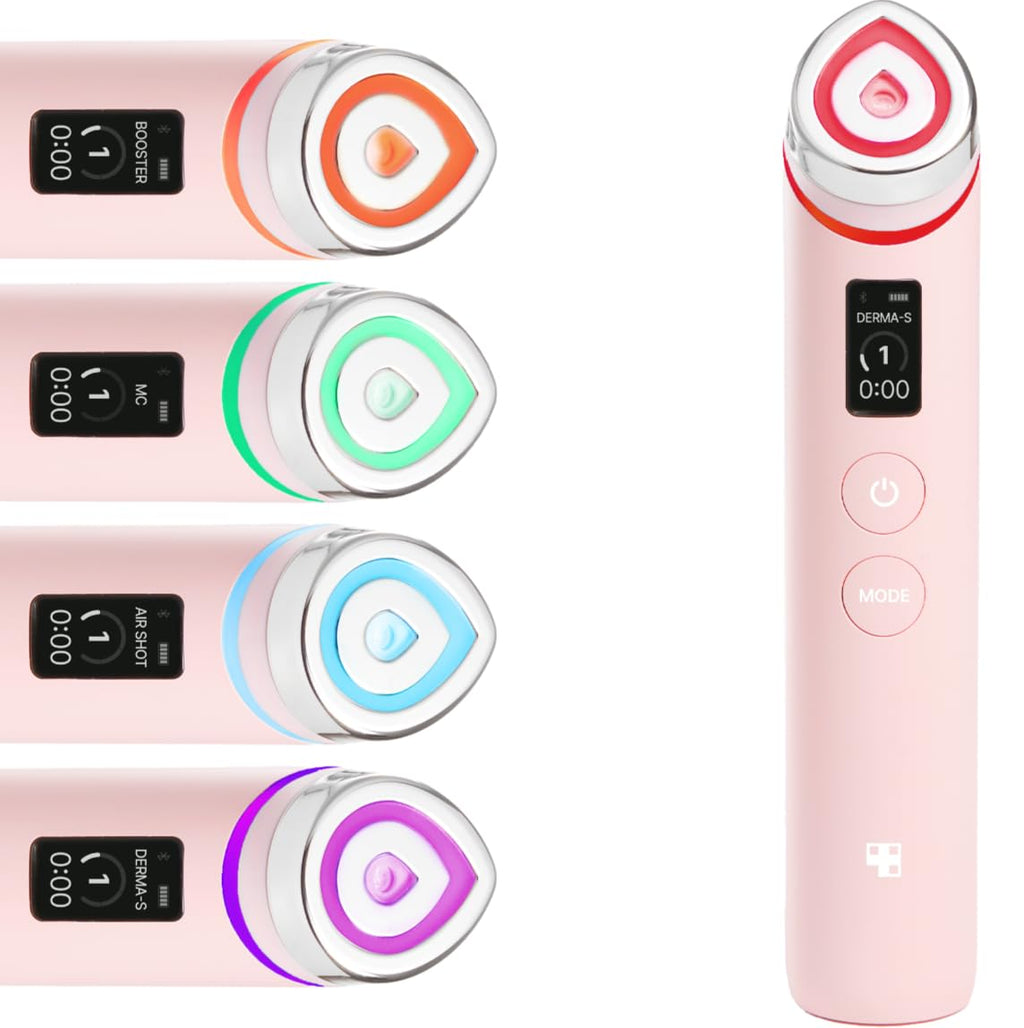 Appareil de soin du visage Age-R Booster Pro 6-en-1 avec massage facial technologie de soin de la peau rechargeable couleur rose