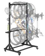 Freistehender Fahrradständer für 5 Fahrräder, Schwerlast bis 160 kg, höhenverstellbar mit Rollen