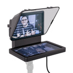 Teleprompter mit integriertem 9-Zoll-Display, 1024 x 600 px, USB-C, für Kameras mit Adapterringen 49-82 mm