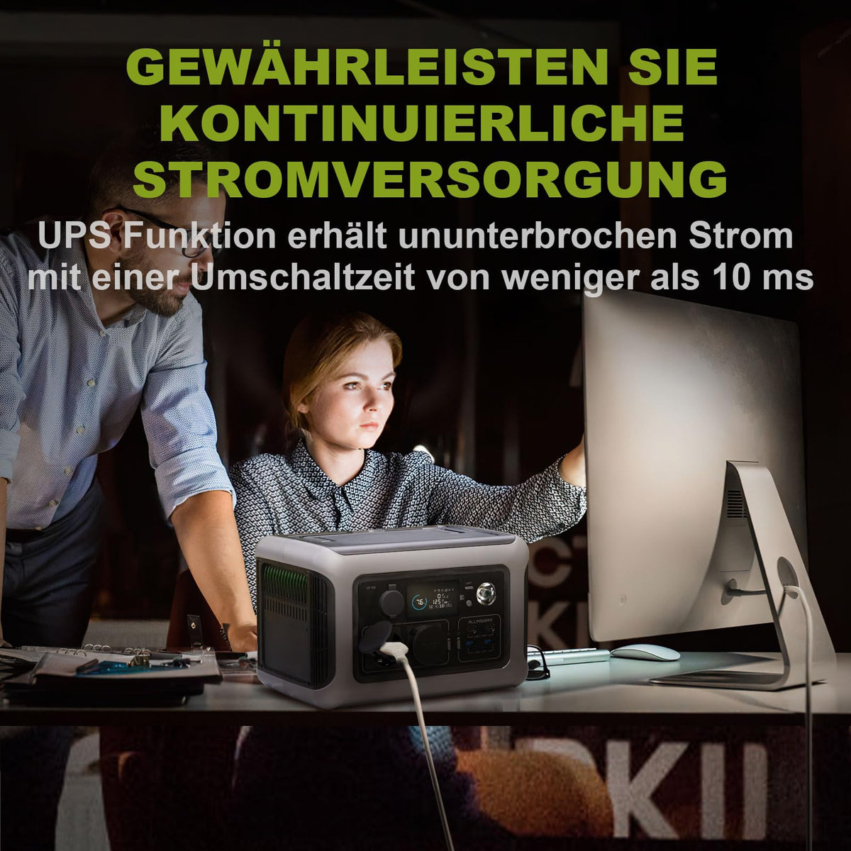 Tragbare Powerstation 299Wh mit 100W Solarpanel, 600W LiFePO4 Solargenerator R600