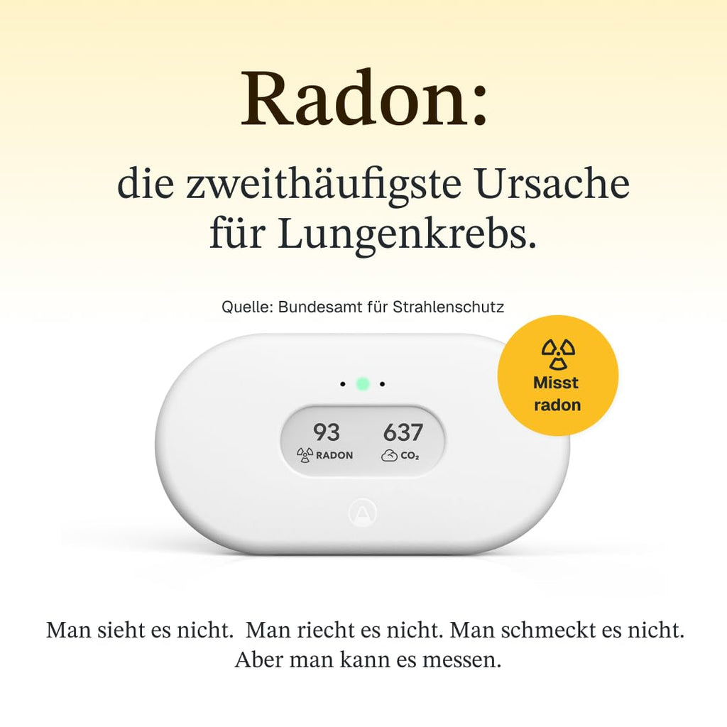 Radon- und Luftqualitätsmessgerät View Plus mit Feinstaub-, CO2-, VOC-, Luftfeuchtigkeits- und Temperaturmessung sowie Luftdruck