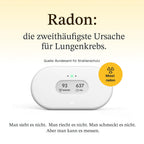 Radon- und Luftqualitätsmessgerät View Plus mit Feinstaub-, CO2-, VOC-, Luftfeuchtigkeits- und Temperaturmessung sowie Luftdruck
