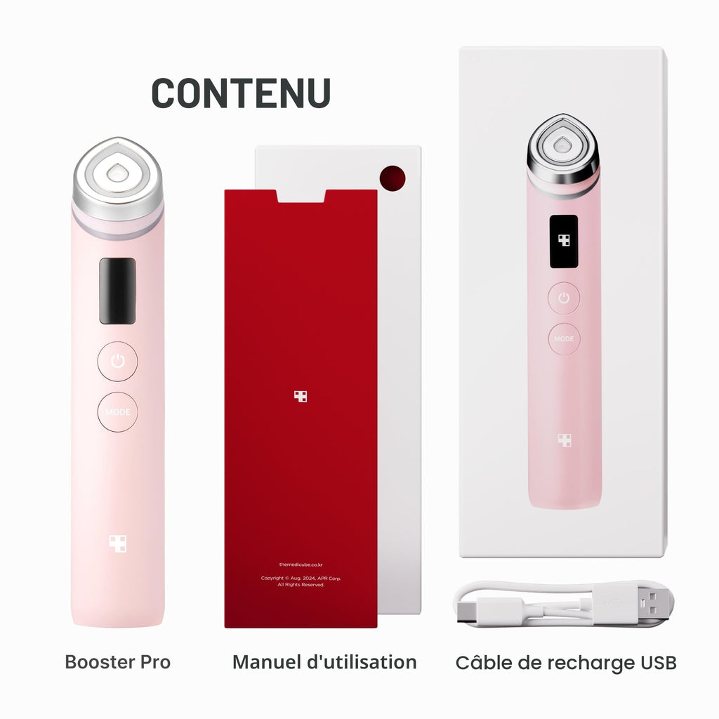 Appareil de soin du visage Age-R Booster Pro 6-en-1 avec massage facial technologie de soin de la peau rechargeable couleur rose