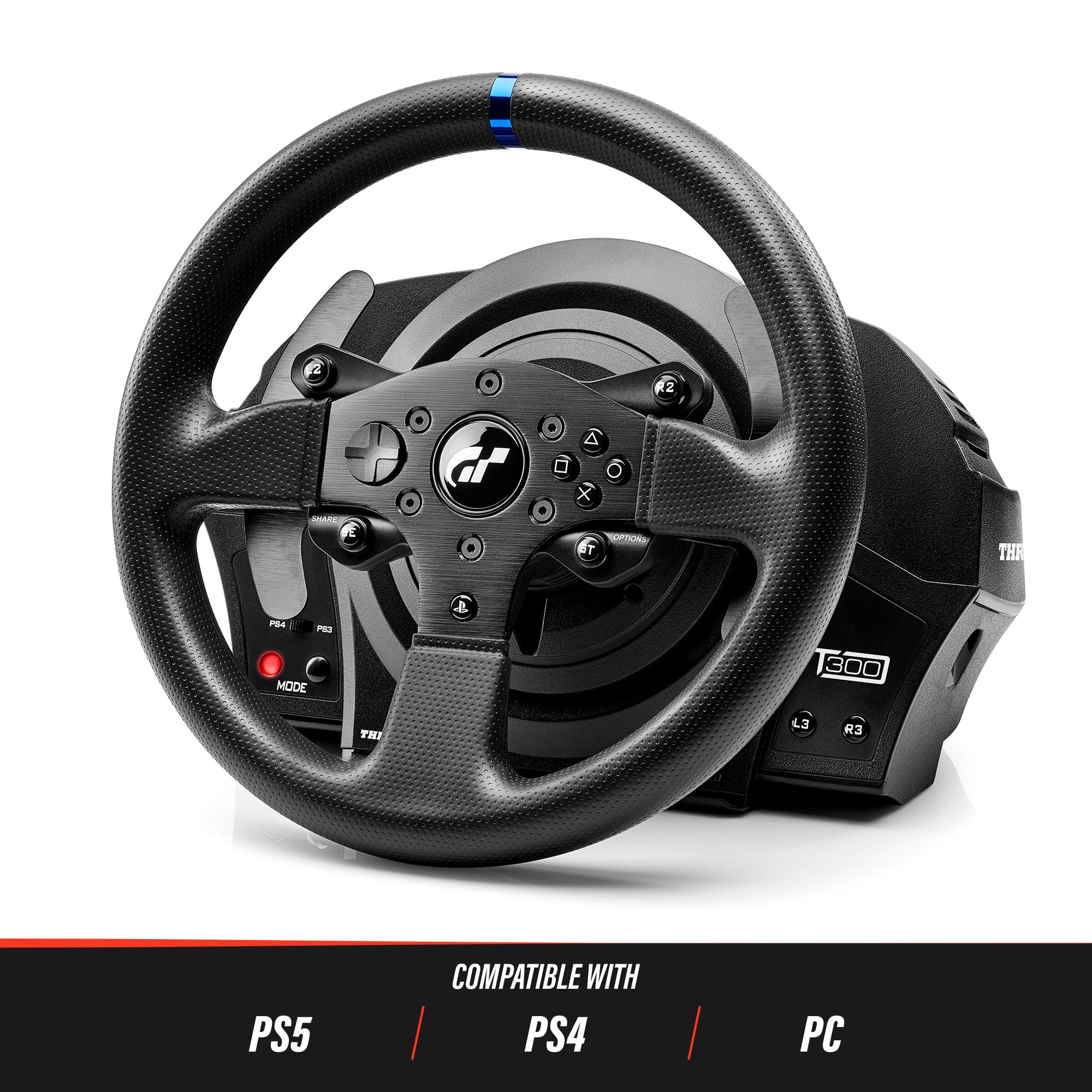 Volant de course T300 RS GT avec pédales retour de force Gran Turismo USB compatible PC PS4 PS5