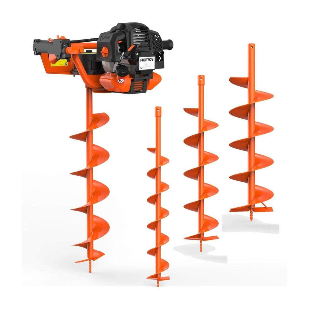 Benzin-Erdbohrer mit 3 PS und 52 cm³ Hubraum, inkl. 100, 150 und 200 mm Bohraufsatz sowie Ölkontrollfenster