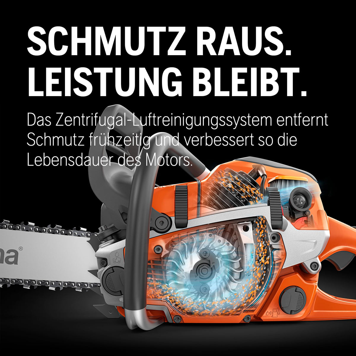 Benzin-Kettensäge 120 Mark II mit 38,2-ccm-X-Torq-Motor, 1,4 kW und 14-Zoll-Schiene sowie H37 Kette