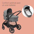 Poussette bébé 3 en 1 Zelia S Trio avec siège auto i-Size pliable inclinable jusqu'à 22 kg sac à langer et accessoires