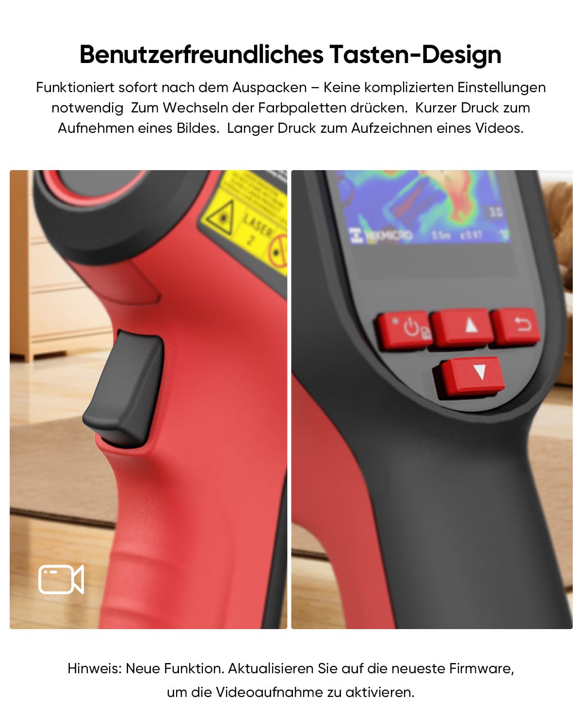 Wärmebildkamera E02 mit SuperIR 240 x 240 IR-Auflösung und visueller Kamera, 20 Hz, -20 °C bis 400 °C