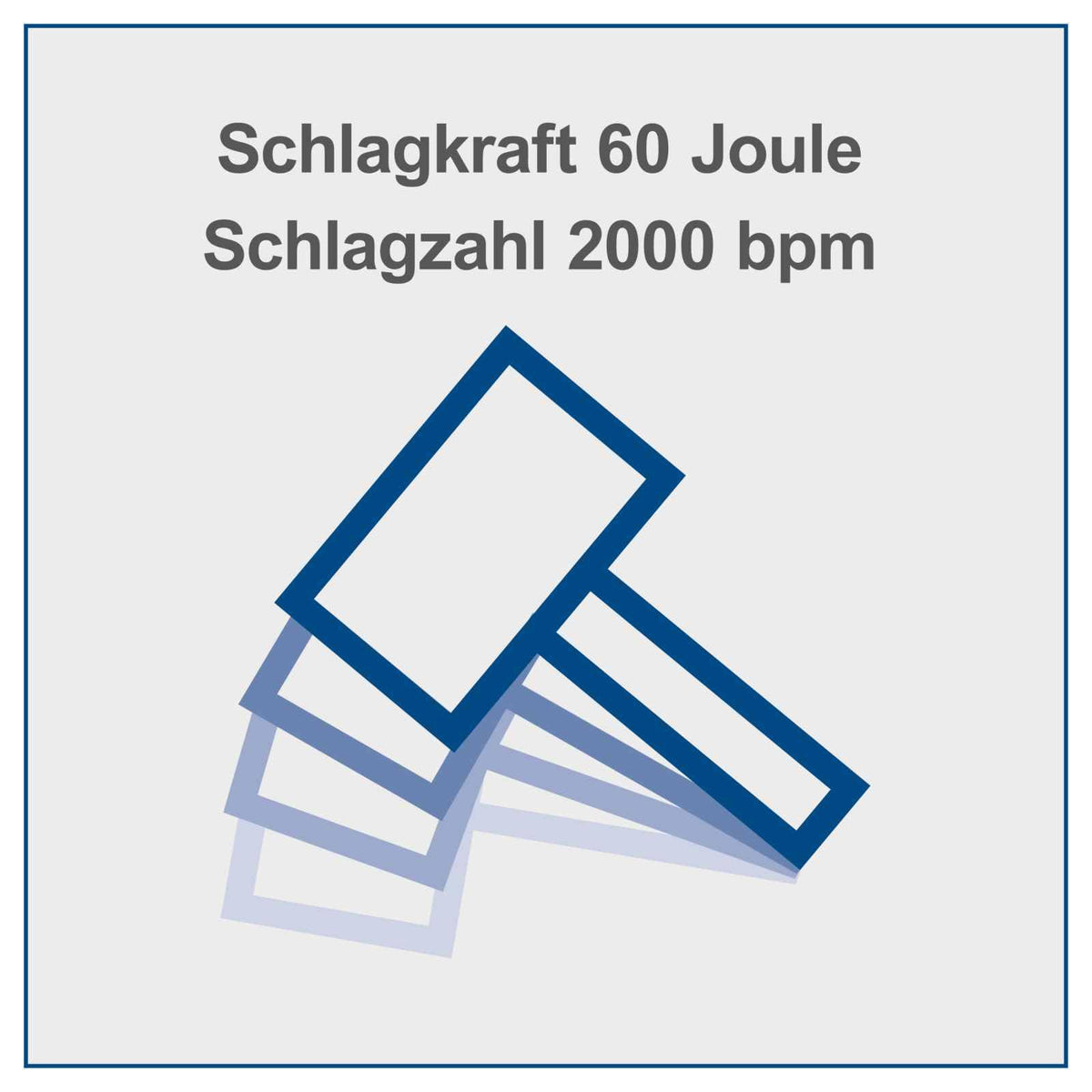 Abbruchhammer AB1900 mit 1900 W Leistung und 60 J Schlagkraft, inkl. Spitz- und Flachmeißel sowie Transportbox