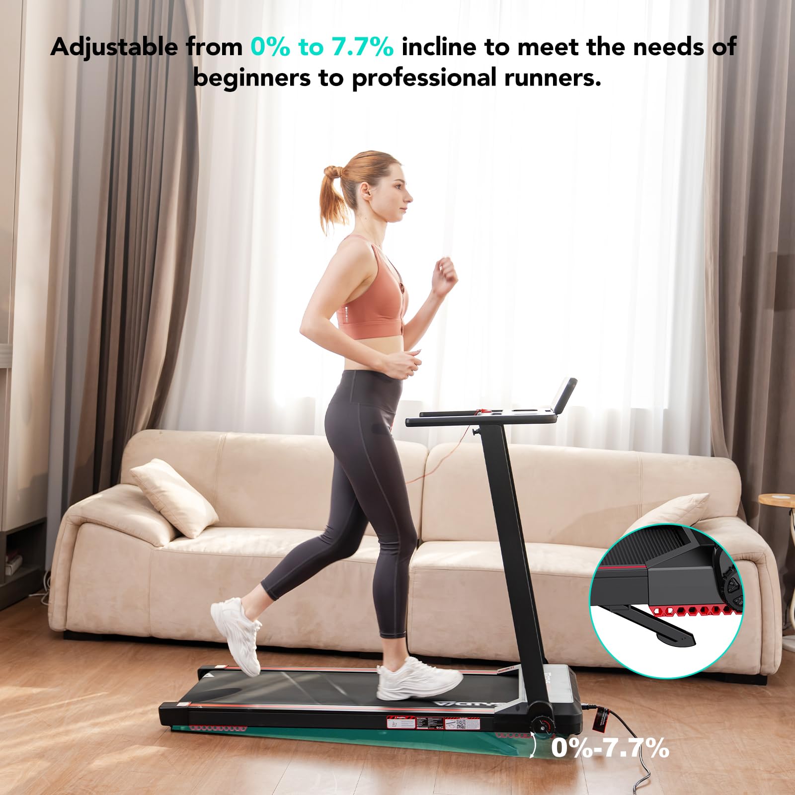 Tapis de course pliable CS-WP9 vitesse 12 km/h écran LED Bluetooth support tablette capacité 120 kg