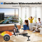 Rudergerät für Zuhause mit 16 magnetischen Widerstandsstufen, 3-kg-Schwungrad und App-Anbindung, klappbar