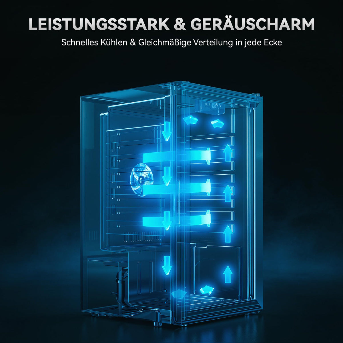Getränkekühlschrank 86 L freistehend mit 4 verstellbaren Ablagen digitaler Temperaturregelung 1–18 °C LED-Beleuchtung und Frostfrei