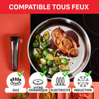 Batterie de cuisine Ingenio L897SK04 20 pièces antiadhésive induction avec poignées amovibles