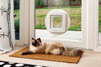 Chatière électronique pour chat et petit chien avec micropuce RFID ouverture sélective mode couvre-feu taille 178 x 170 mm