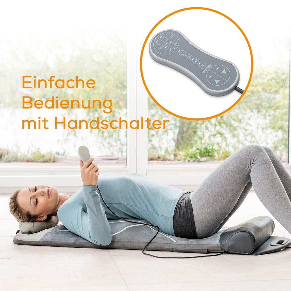 Yoga- und Stretchmatte MG 280 mit Luftdruck- und Vibrationsmassage, 7 Luftkammern, 4 Programme, Wärmefunktion, faltbar, grau