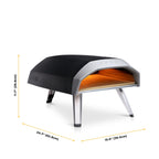 Gas-Pizzaofen Koda 12 für 50 mBar bis 500 °C mit 30 cm Backfläche und tragbarem Design für Garten und Balkon
