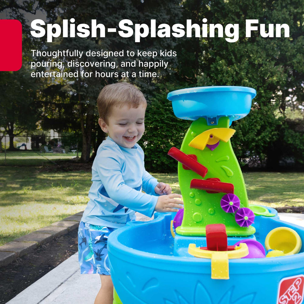Table d'eau enfant extérieure Rain Shower Splash avec accessoires 13 pièces jeu aquatique jardin modèle 874699