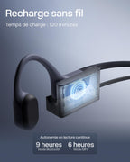 Casque à conduction osseuse OpenSwim Pro Bluetooth 5.4 IP68 avec stockage MP3 32 Go et autonomie 9 h