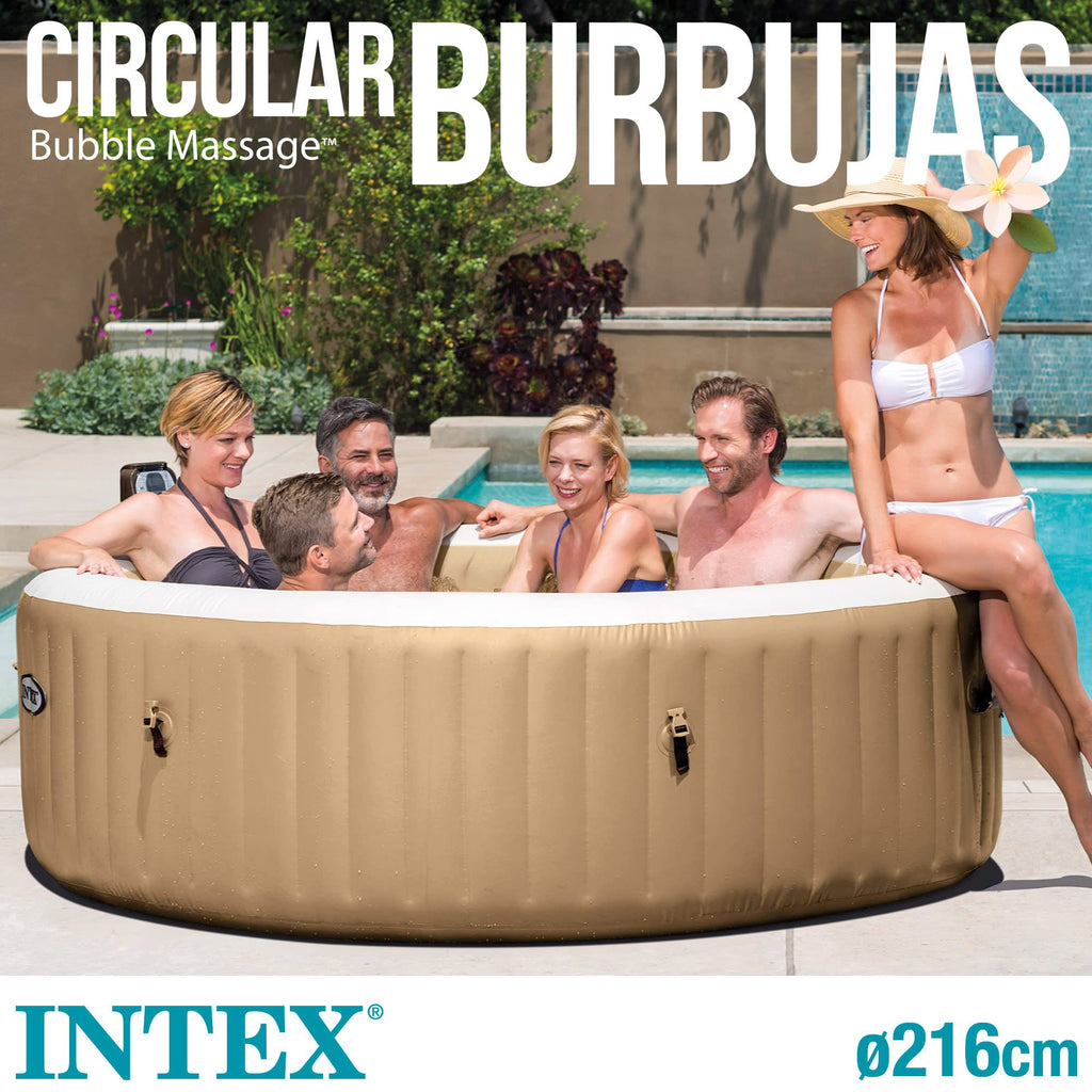 Spa gonflable 6 places Pure Spa Sahara 28428EX avec 140 diffuseurs à bulles panneau de contrôle digital et alimentation électrique 240 V