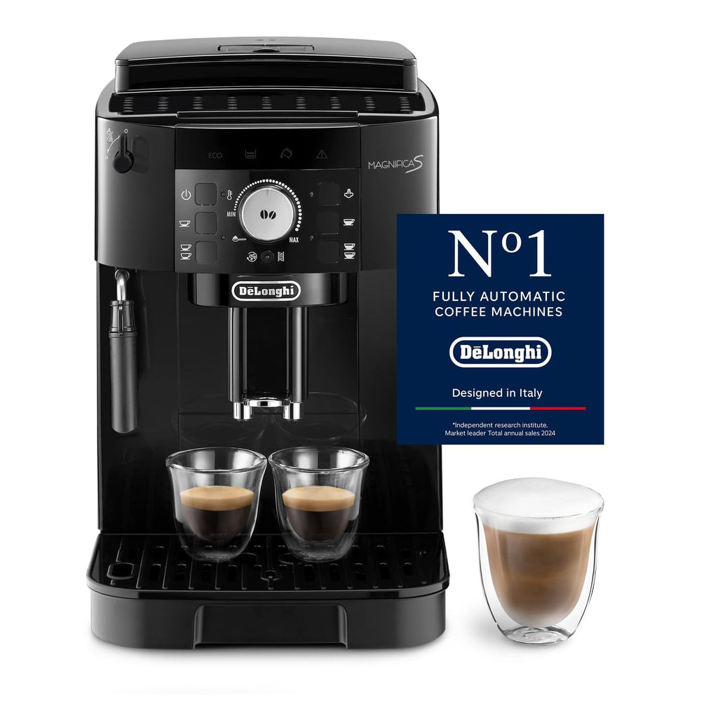 Kaffeevollautomat Magnifica S mit manuellem Milchaufschäumer und 13-stufigem Mahlwerk, schwarz