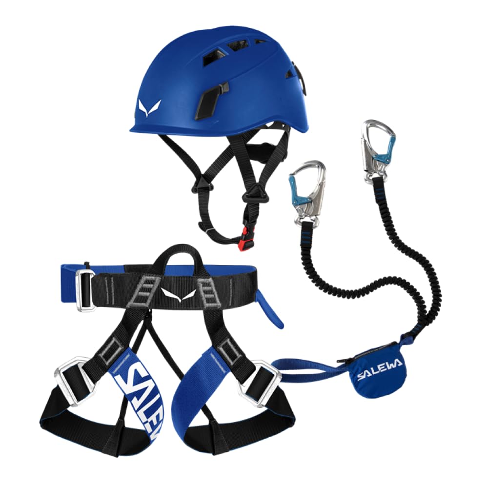 Klettersteig-Komplettset mit Helm Toxo 3.0 und Attac Set, für 40-120 kg, aus Aluminium