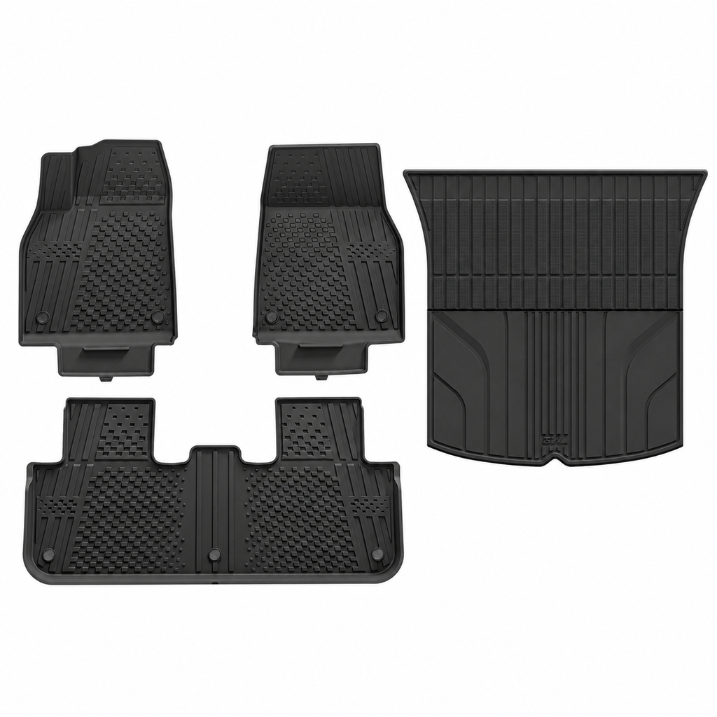 Tapis de sol pour Tesla Model Y Juniper 2025 2026 set 4 pièces en TPE imperméable antidérapant ajustement précis