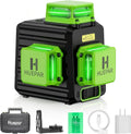 Niveau laser vert autonivelant B03CG Pro 3 x 360° avec batterie rechargeable Li-ion 5200mAh USB-C mode pulsé et étui de transport