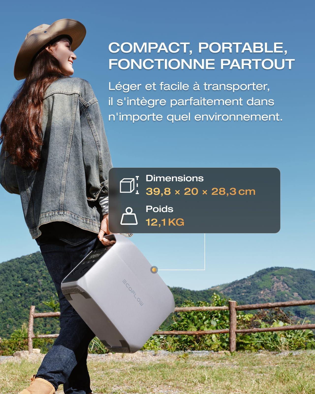 Station électrique portable Delta 3 Classic 1024 Wh batterie LiFePO4 puissance de sortie 1800 W