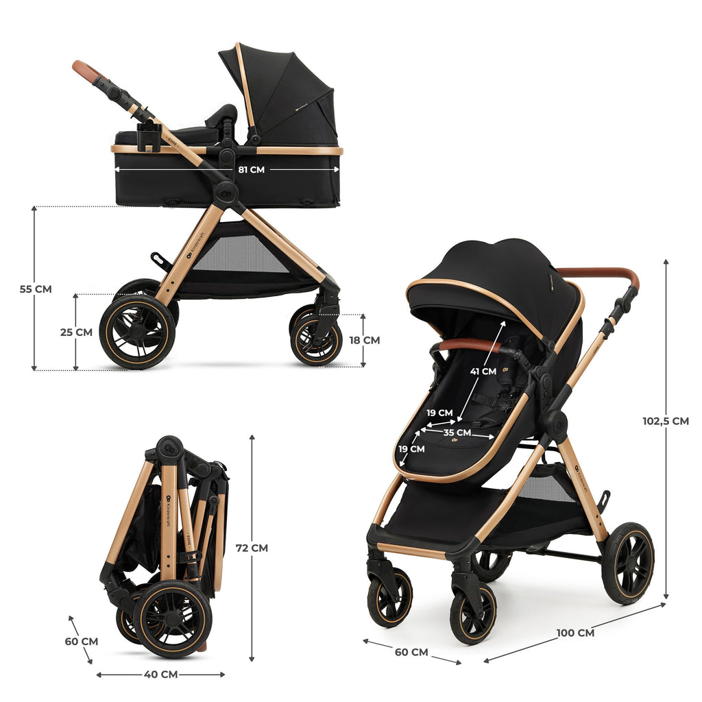 Poussette bébé 3 en 1 ESME système de voyage avec siège auto MINK PRO i-Size 40-75 cm pliable jusqu'à 25 kg