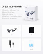 Casque à conduction osseuse OpenSwim Pro Bluetooth 5.4 IP68 avec stockage MP3 32 Go et autonomie 9 h