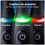 Brosse à dents électrique iO 6 avec 3 brossettes de rechange 5 modes de brossage capteur de pression écran interactif étui
