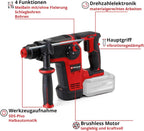 Akku-Bohrhammer TP-HD 18/26 Li BL Solo mit 18 V Brushless-Motor, 2,6 J und SDS-plus für 26 mm Bohrleistung in Beton, 4 Funktionen, im Koffer ohne Akku