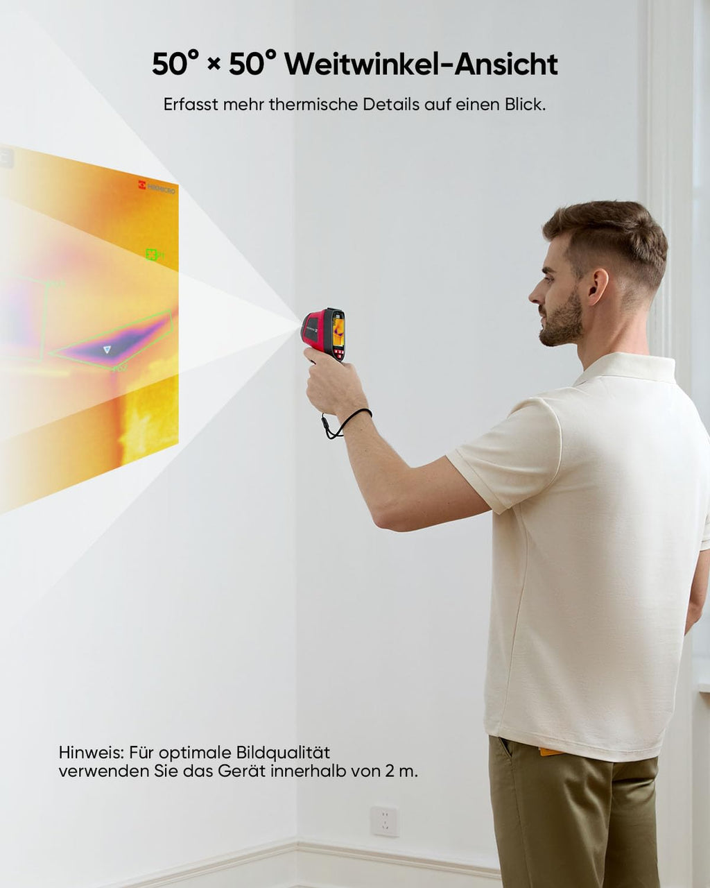 Wärmebildkamera E02 mit SuperIR 240 x 240 IR-Auflösung und visueller Kamera, 20 Hz, -20 °C bis 400 °C