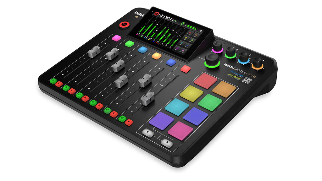 Podcast Produktionsstudio Pro II 9 Kanäle 4 Combo-Eingänge Dual USB-C Bluetooth 8 SMART Pads