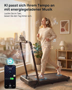 2-in-1 Walking Pad Laufband für Zuhause, klappbar mit App, 1–10 km/h und 120 kg Belastbarkeit