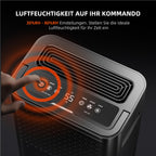 Luftentfeuchter 12 L/Tag für Growzelt, Indoor-Garten und Keller mit 2,1-L-Tank, Digitalanzeige und 24-Stunden-Timer
