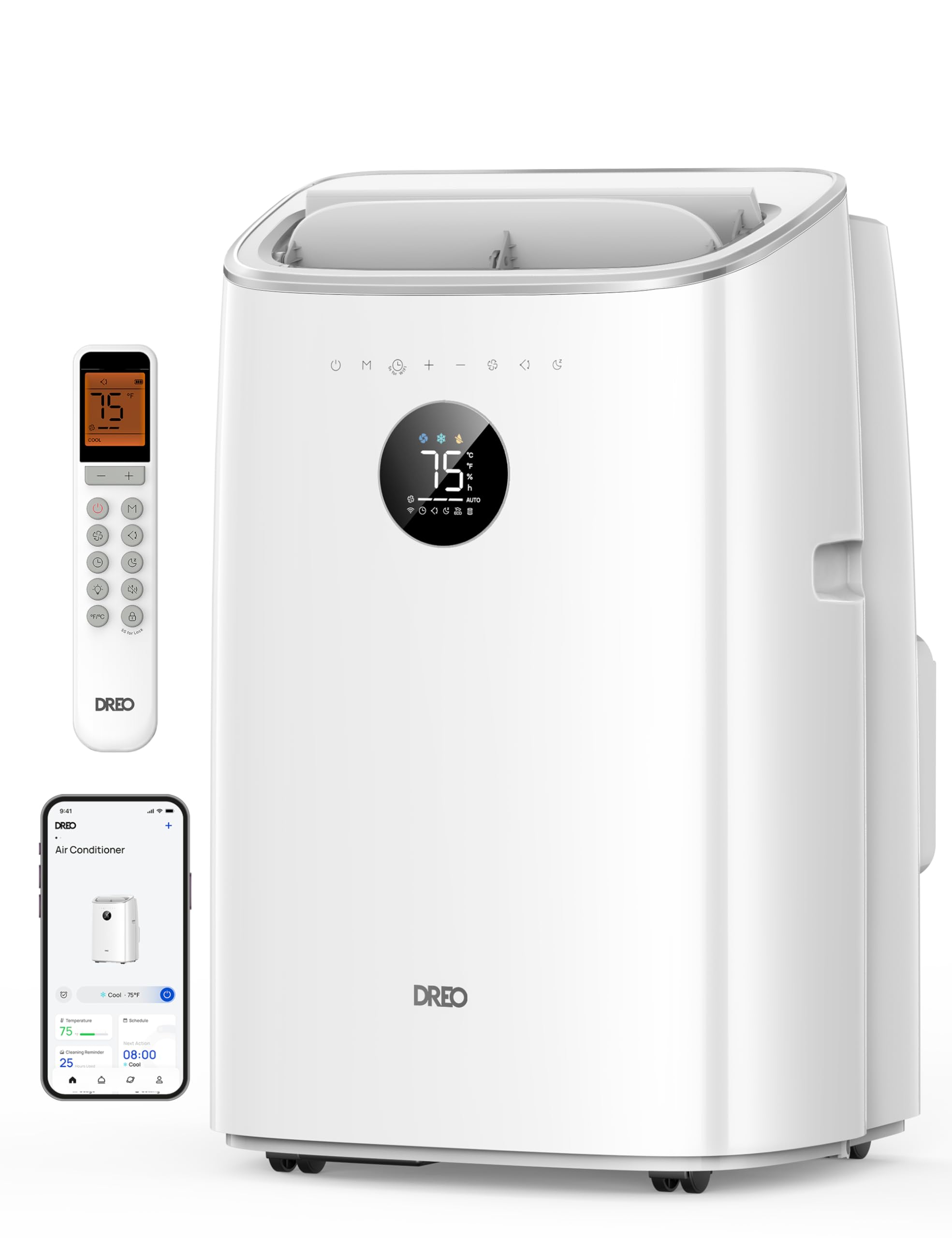 Climatiseur mobile AC318S 7500 BTU 3-en-1 refroidissement ventilation déshumidification avec contrôle WiFi et kit fenêtre