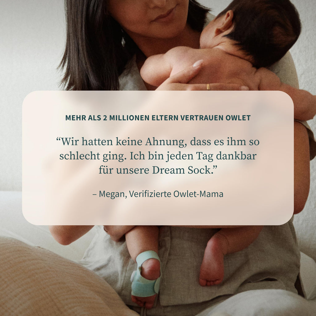 Babyüberwachungssocke mit App Dream Sock 0–18 Monate Herzfrequenz Sauerstoffwerte Schlaftracking Echtzeit-Benachrichtigungen Rosa