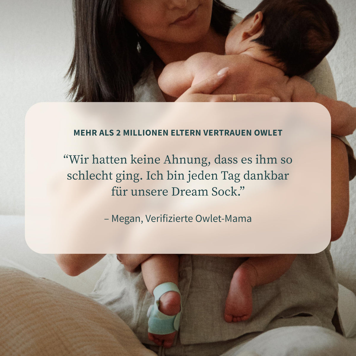 Babyüberwachungssocke mit App Dream Sock 0–18 Monate Herzfrequenz Sauerstoffwerte Schlaftracking Echtzeit-Benachrichtigungen Rosa