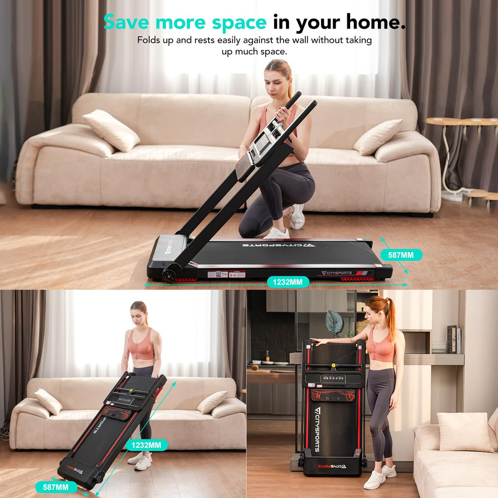 Tapis de course pliable CS-WP9 vitesse 12 km/h écran LED Bluetooth support tablette capacité 120 kg