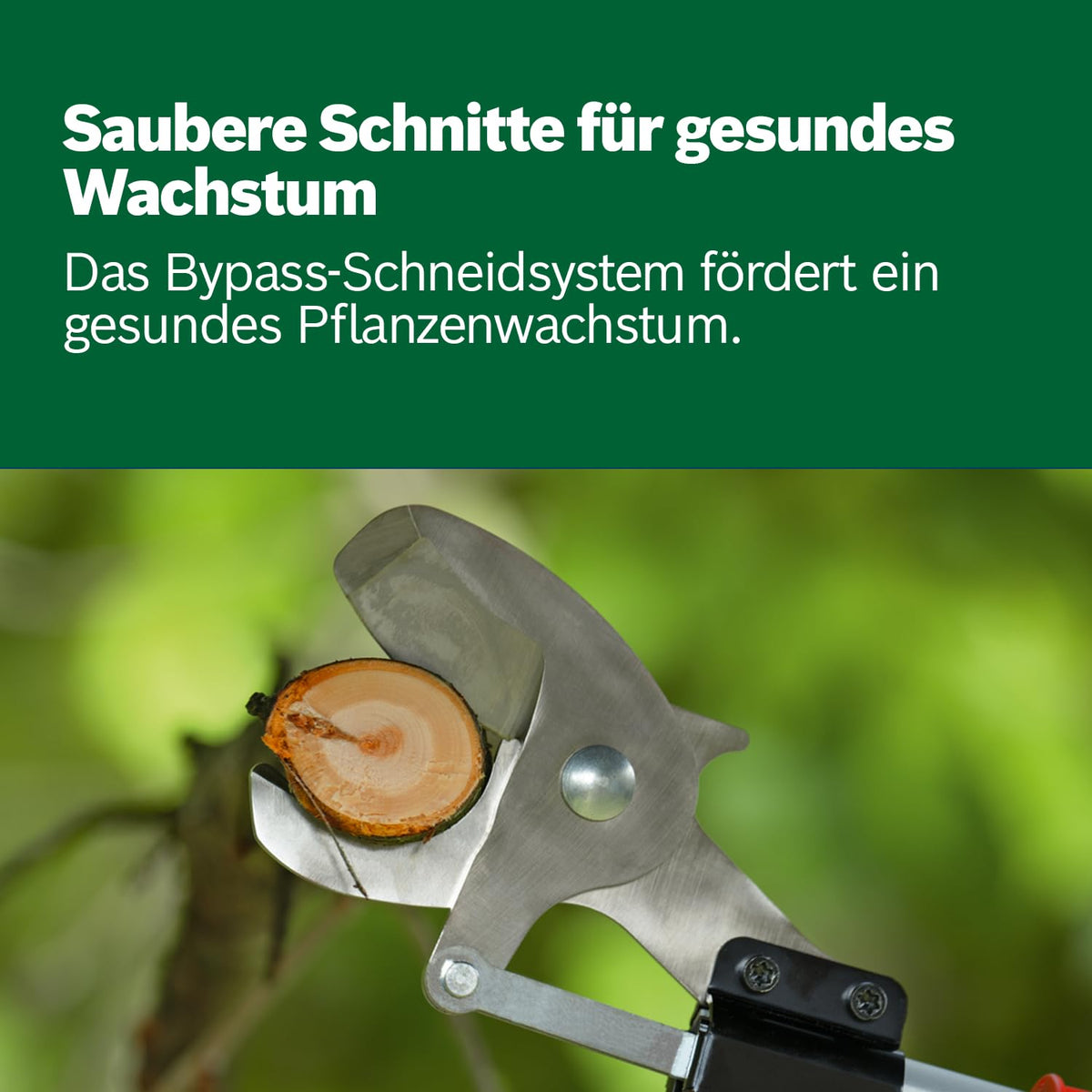 Akku-Gartenschere AdvancedPrune 18V-45 für Äste bis 45 mm, mit Verlängerungsstange, ohne Akku und Ladegerät