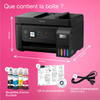 Imprimante multifonction A4 EcoTank ET-4800 Wi-Fi avec réservoirs d'encre chargeur automatique de documents et fonction impression copie scan