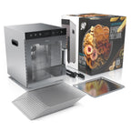 Dörrautomat aus Edelstahl mit 12 Gitterrosten, 800 W, 30-90 °C, 12 Einlegetabletts mit insgesamt 10.000 cm², für Obst, Fleisch und Pilze