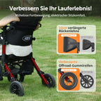 2-in-1 Rollstuhl Rollator faltbar aus Aluminium mit Sitz und Outdoor-Gummireifen, roter Gehwagen bis 136 kg